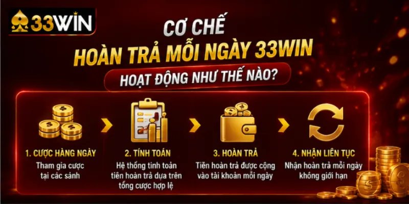 Hoàn trả mỗi ngày 33Win – Nhận tiền hoàn trả liên tục không giới hạn 2026 2 Cơ chế hoàn trả mỗi ngày 33Win hoạt động như thế nào