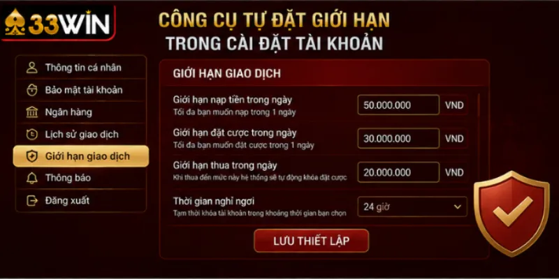 Cách chơi lô đề và cách tính tiền cho từng dạng cược 33Win 4 Công cụ tự đặt giới hạn trong cài đặt tài khoản