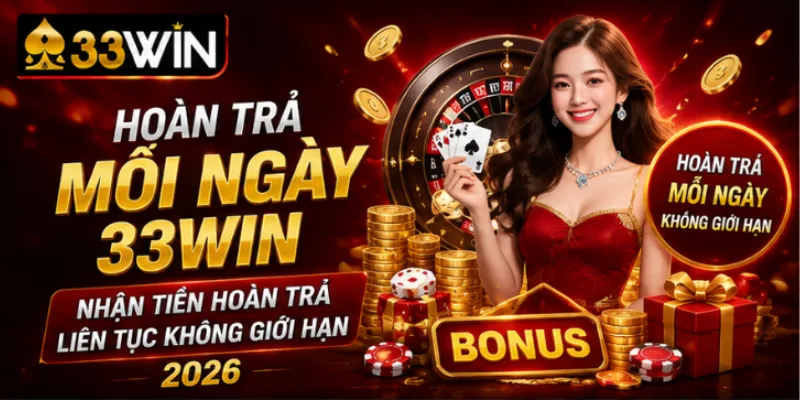 Hoàn trả mỗi ngày 33Win – Nhận tiền hoàn trả liên tục không giới hạn 2026 2 Hoàn trả mỗi ngày 33Win