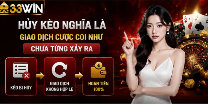 Hủy kèo 33Win – Những trường hợp vé được hoàn tiền 2 Hủy kèo nghĩa là giao dịch cược coi như chưa từng xảy ra