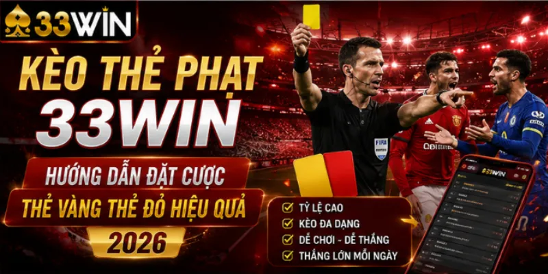 Kèo thẻ phạt 33Win – Hướng dẫn đặt cược thẻ vàng thẻ đỏ hiệu quả 2026 1 Kèo thẻ phạt 33Win – Hướng dẫn đặt cược thẻ vàng thẻ đỏ hiệu quả 2026